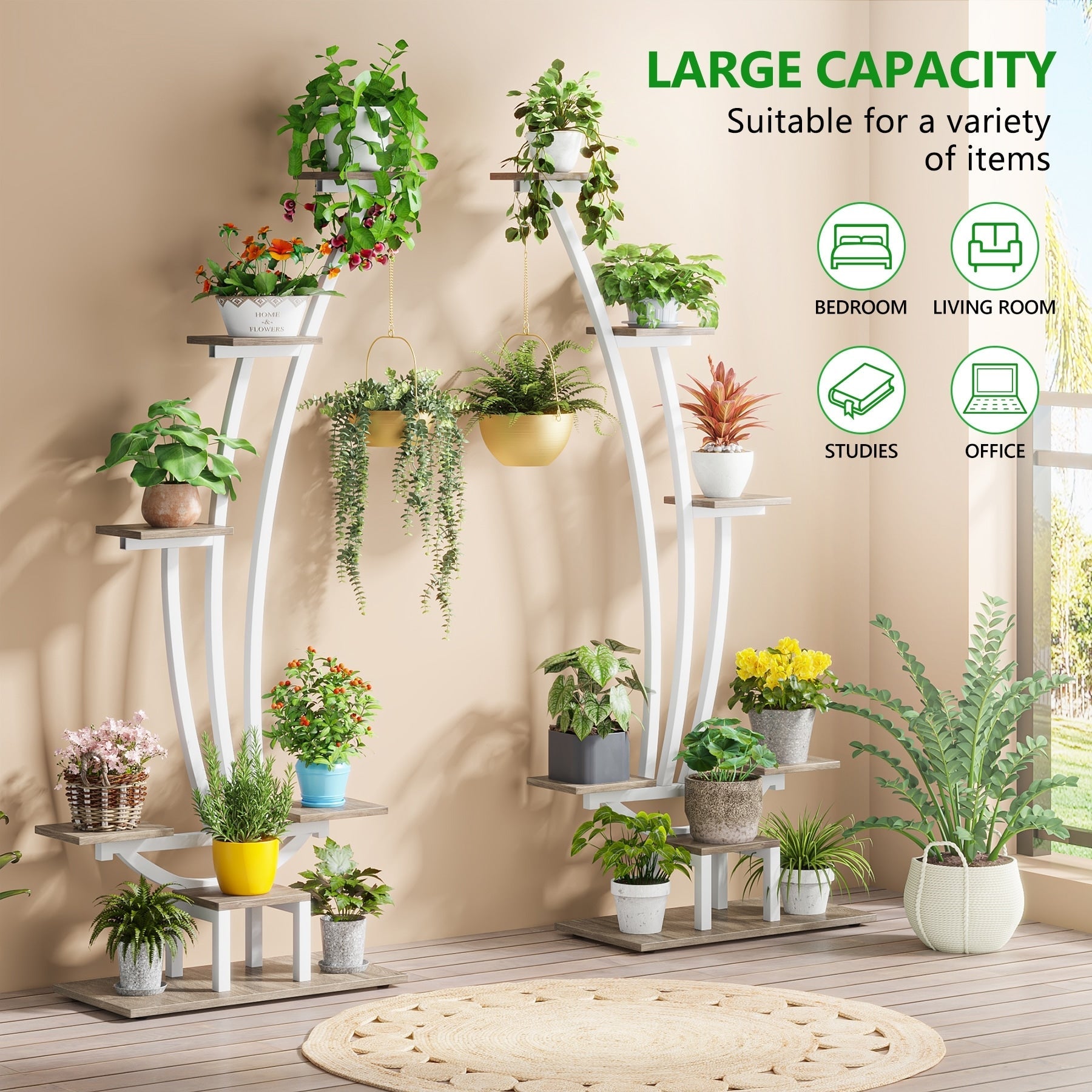 Indoor Plant Stand, 6-Tier Flower Rack for Home Garden- Set of 2
