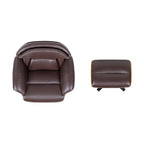 Jovan 31.5 Genuine Leather Recliner Lounge Chair with Ottoman