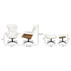 Jovan 31.5 Genuine Leather Recliner Lounge Chair with Ottoman