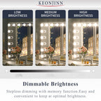Keonjinn LED Makeup Hollywood Vanity Mirror with 15/18 LED Lights