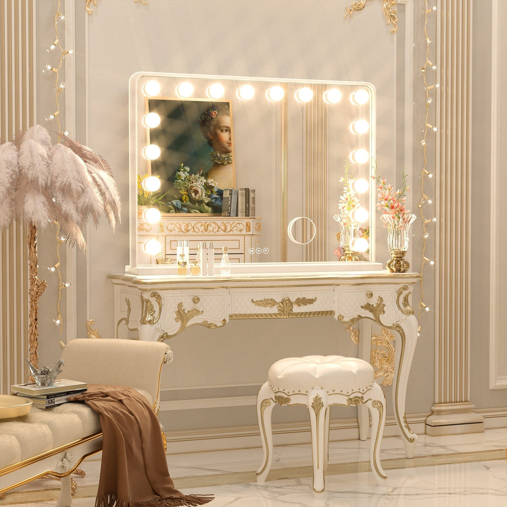 Keonjinn LED Makeup Hollywood Vanity Mirror with 15/18 LED Lights