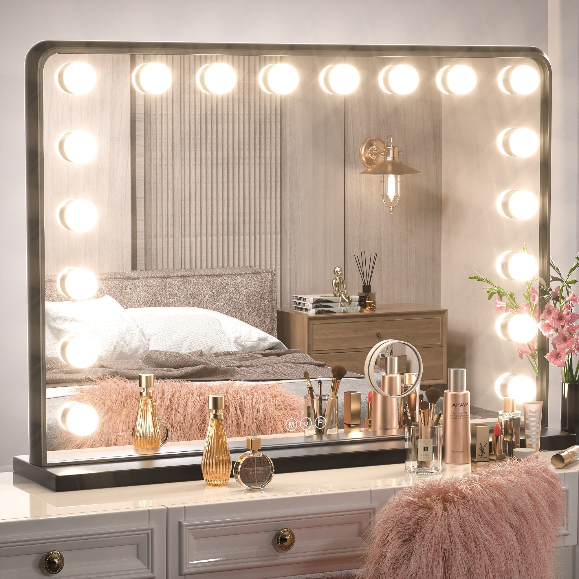 Keonjinn LED Makeup Hollywood Vanity Mirror with 15/18 LED Lights