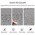 KINWELL Boucle Upholstered 2-Seats Loveseat with Pillows