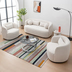 KINWELL Boucle Upholstered 2-Seats Loveseat with Pillows