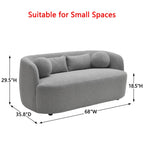 KINWELL Boucle Upholstered 2-Seats Loveseat with Pillows