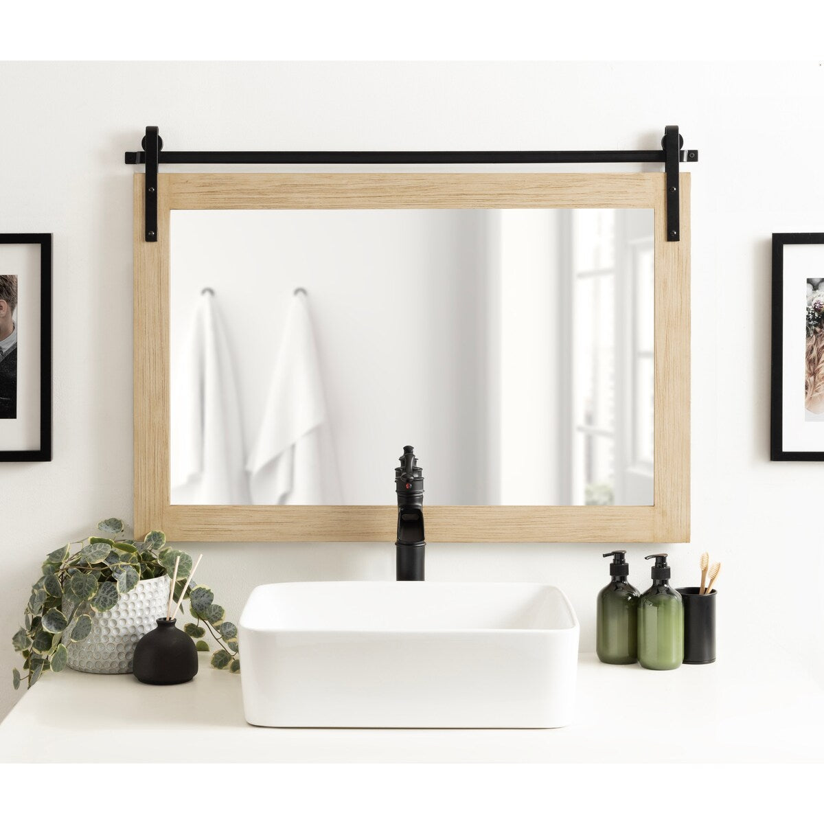 Kate and Laurel Cates Rustic Rectangular Wall Mirror