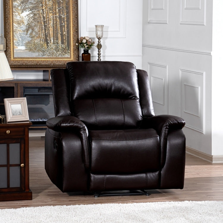 Leather Manual Recliner Sofa Collection for Living Room Leather Reclining Furniture for Home Office Living Room