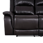 Leather Manual Recliner Sofa Collection for Living Room Leather Reclining Furniture for Home Office Living Room