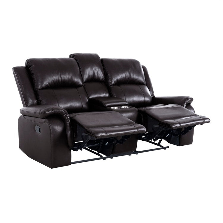 Leather Manual Recliner Sofa Collection for Living Room Leather Reclining Furniture for Home Office Living Room