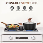 Kitchen Academy 15-piece Nonstick Granite-coated Cookware Set