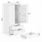 Kitchen Storage Pantry Cabinet, Freestanding Bathroom Storage Cabinet with 2 Doors and Drawers
