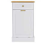 Kitchen Tilt Out Trash Cabinet Can Bin Storage Wooden Counter-top Waste Baskets with Drawer