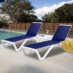 Kozyard Alan Full Flat Aluminum and Polypropylene Resin Legs Patio Reclining Adjustable Chaise Lounge