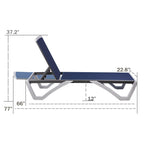 Kozyard Alan Full Flat Aluminum and Polypropylene Resin Legs Patio Reclining Adjustable Chaise Lounge
