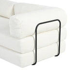 L-Shaped Modular Sofa Bed in Corduroy Fabric