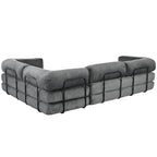 L-Shaped Modular Sofa Bed in Corduroy Fabric