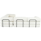 L-Shaped Modular Sofa Bed in Corduroy Fabric