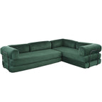 L-Shaped Modular Sofa Bed in Corduroy Fabric