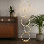 LED Modern Dimmable Floor Lamp, 3 Way Bright Corner Stand lamp with 5-Ring for Living Room