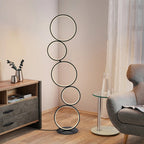 LED Modern Dimmable Floor Lamp, 3 Way Bright Corner Stand lamp with 5-Ring for Living Room