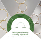 LED Modern Dimmable Floor Lamp, 3 Way Bright Corner Stand lamp with 5-Ring for Living Room