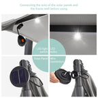 LIVOOSUN 10ft LED Patio Offset Umbrella With Cross Base