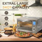 LNC 12-In-1 Large 34QT Countertop Toaster Oven Convection Rotisserie Air Fryer - 19.5 L x 15 W x 12.5 H