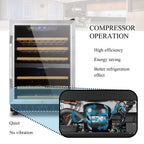 Lanbo 24 Inch Built-in Dual Zone Compressor Wine Cooler, 44 Bottle