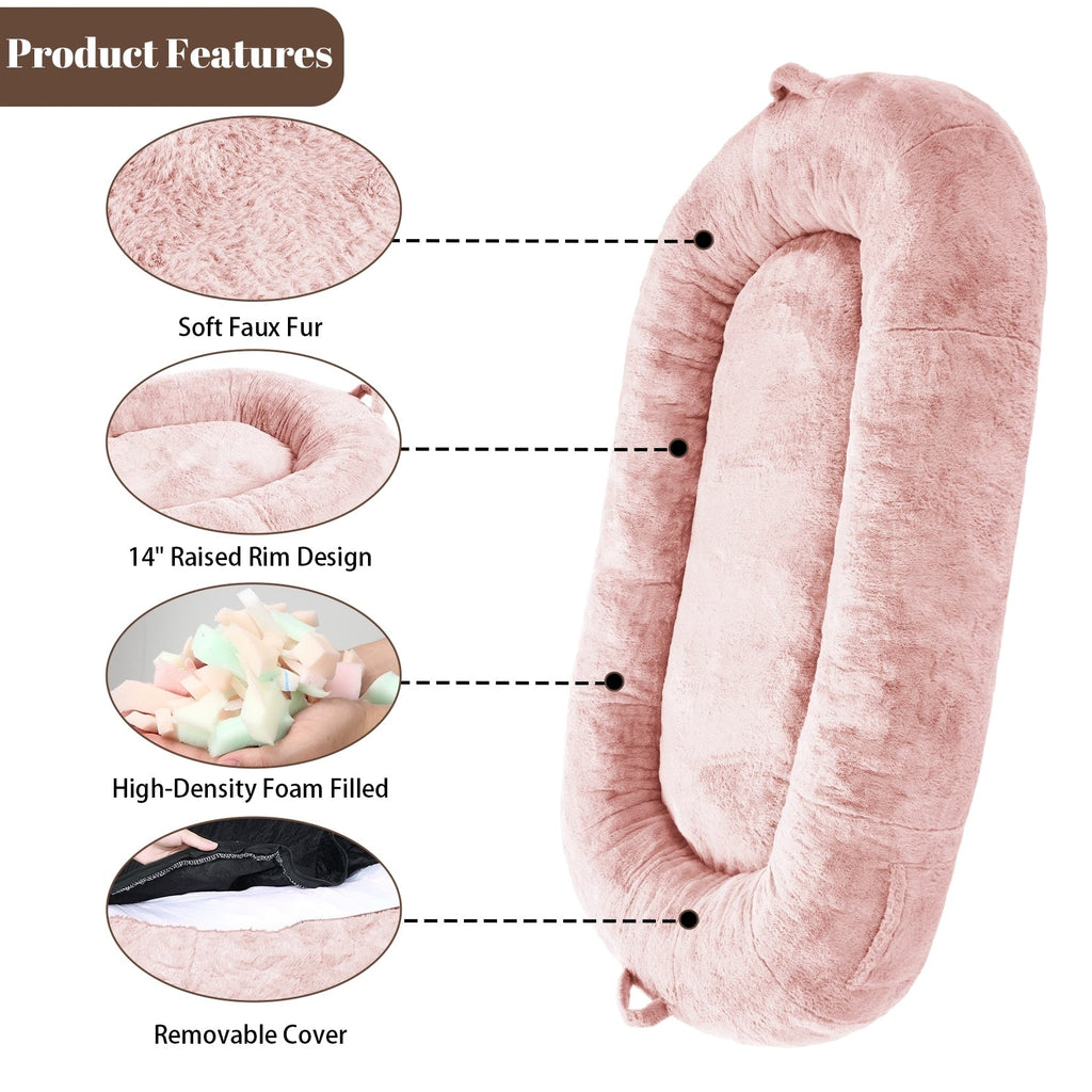 Large Dog Bed Washable Human Size Bed with Removable Cover