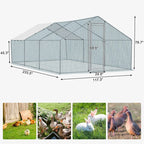 Large Metal Chicken Coop Walk-in Poultry Cage