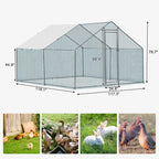 Large Metal Chicken Coop Walk-in Poultry Cage