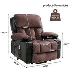 Large Power Lift Recliner Chair with Heat and 8-Point Massage - Remote Control, USB Port