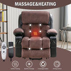 Large Power Lift Recliner Chair with Heat and 8-Point Massage - Remote Control, USB Port