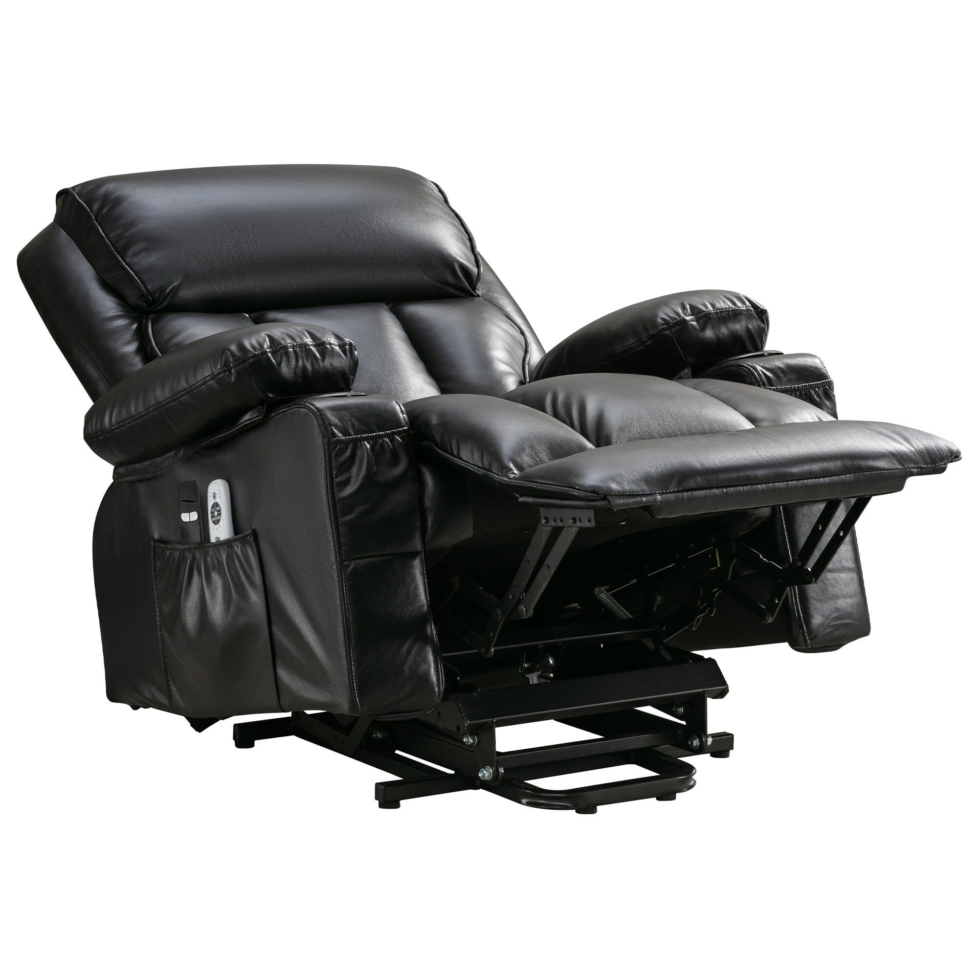 Large Power Lift Recliner Chair with Heat and 8-Point Massage - Remote Control, USB Port