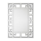 Large Wall Art Mirror Decor Silver Accent Geometric Frame