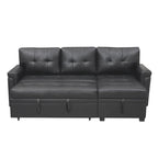 Convertible Reversible Sectional Sofa with Pull-Out Sleeper Bed, Hidden Storage Chaise, and Durable Legs