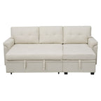 Convertible Reversible Sectional Sofa with Pull-Out Sleeper Bed, Hidden Storage Chaise, and Durable Legs