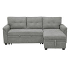 Convertible Reversible Sectional Sofa with Pull-Out Sleeper Bed, Hidden Storage Chaise, and Durable Legs