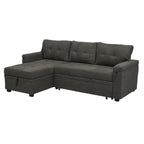 Convertible Reversible Sectional Sofa with Pull-Out Sleeper Bed, Hidden Storage Chaise, and Durable Legs