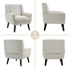 Cotton/ Linen Look Fabric Modern Accent Chair Armchair