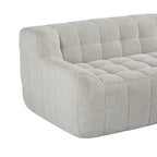 Liyasi 2 Seater Full Compression Sofa Beige Lychee Velvet No Assembly Required