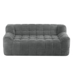 Liyasi 2 Seater Full Compression Sofa Beige Lychee Velvet No Assembly Required