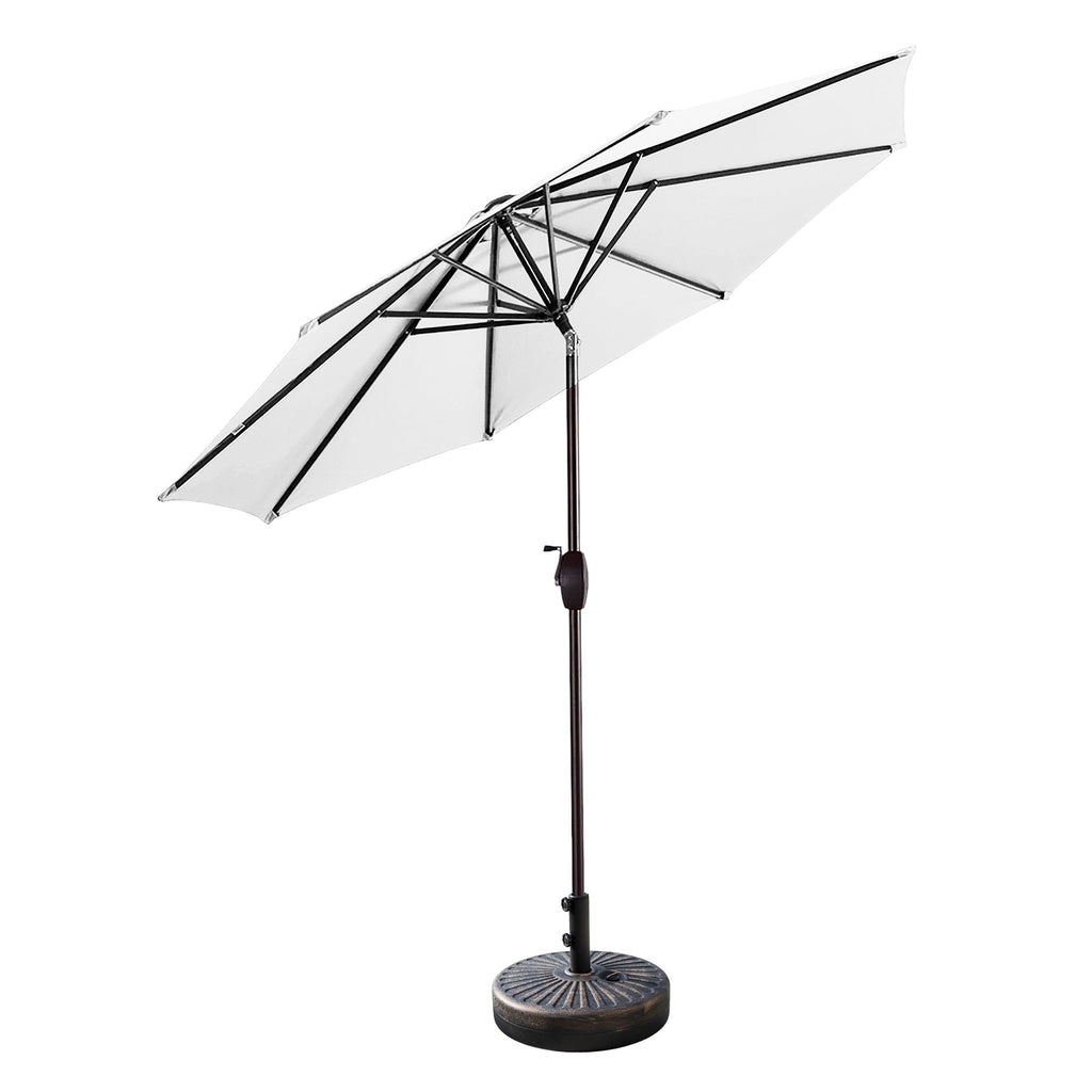 Lopes 9-foot Patio Umbrella with Bronze Finish Base Weight Stand Included