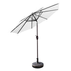 Lopes 9-foot Patio Umbrella with Bronze Finish Base Weight Stand Included