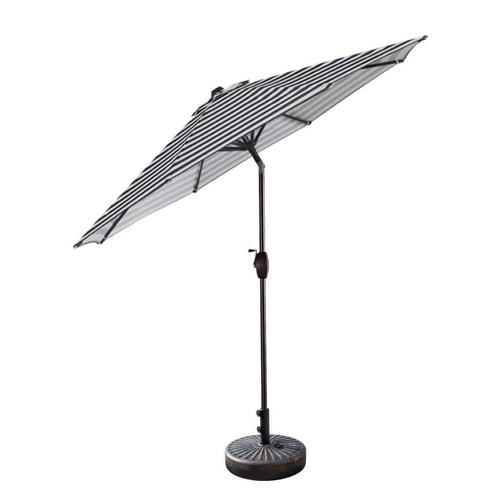 Lopes 9-foot Patio Umbrella with Bronze Finish Base Weight Stand Included