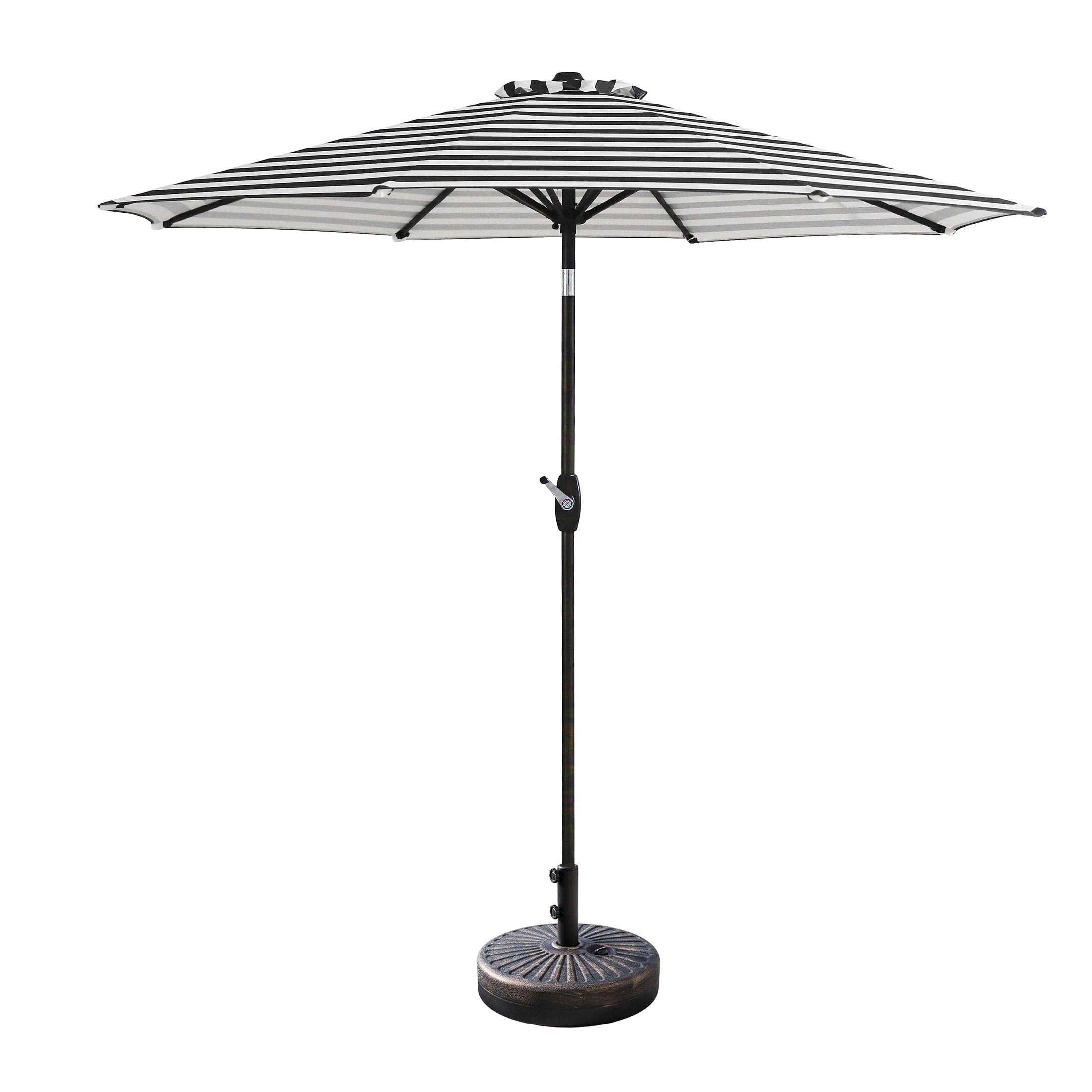 Lopes 9-foot Patio Umbrella with Bronze Finish Base Weight Stand Included