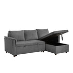 Loveseat Sofa with Chaise Lounge L-Shaped Modular Convertible Sofa with Storage Chaise