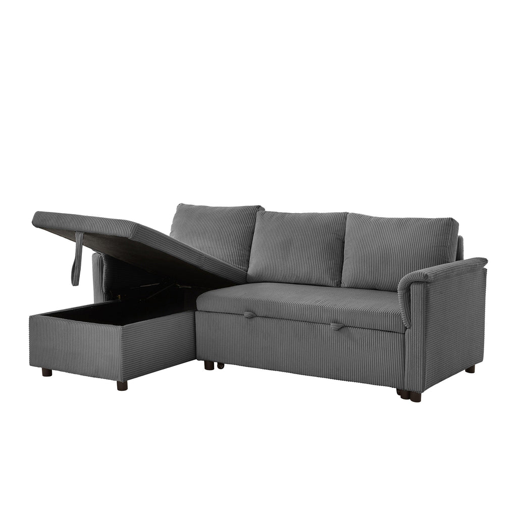 Loveseat Sofa with Chaise Lounge L-Shaped Modular Convertible Sofa with Storage Chaise