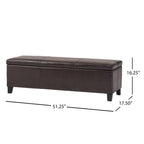 Lucinda Faux Leather Storage Bench by Christopher Knight Home - 51.25 L x 17.50 W x 16.25 H