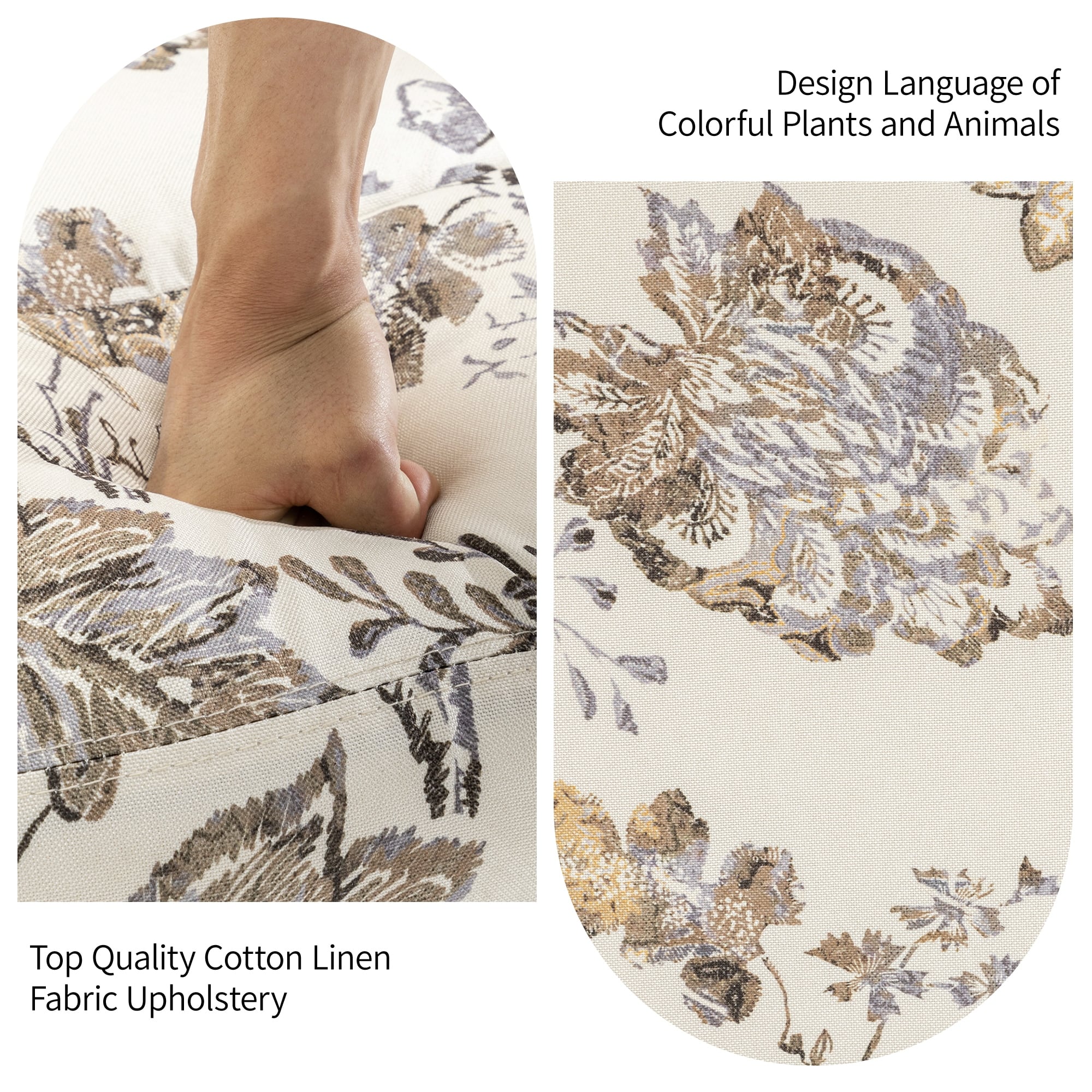 29'' W Pattern Swivel Glider Manual Push Back Recliner Chair Set of 2